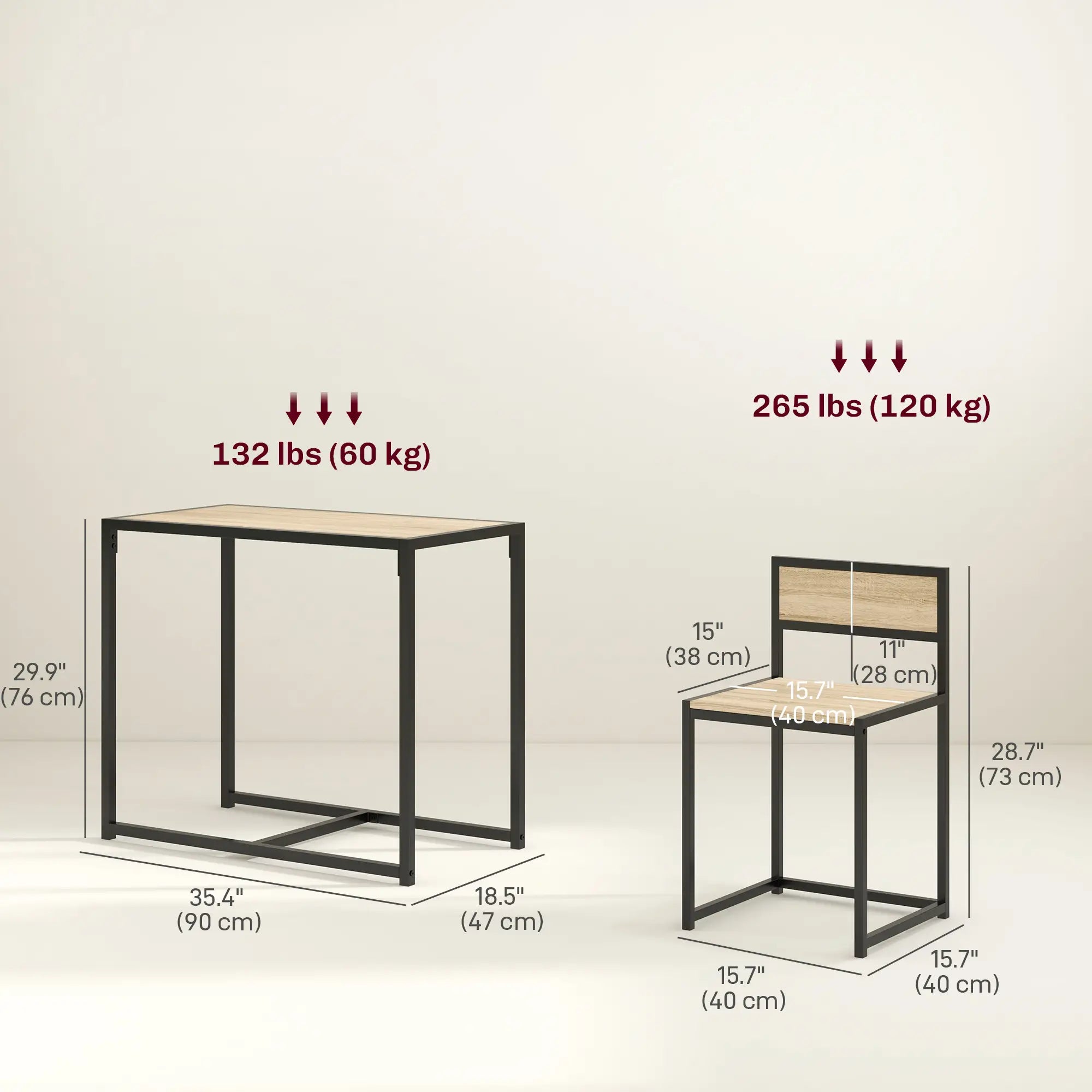 Industrial Dining Table Set for 2, Kitchen Table with Chairs Bar Sets at Gallery Canada