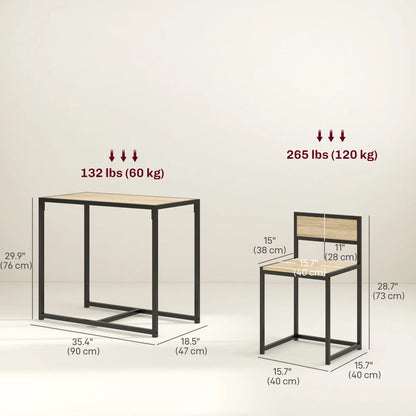 Industrial Dining Table Set for 2, Kitchen Table with Chairs Bar Sets at Gallery Canada