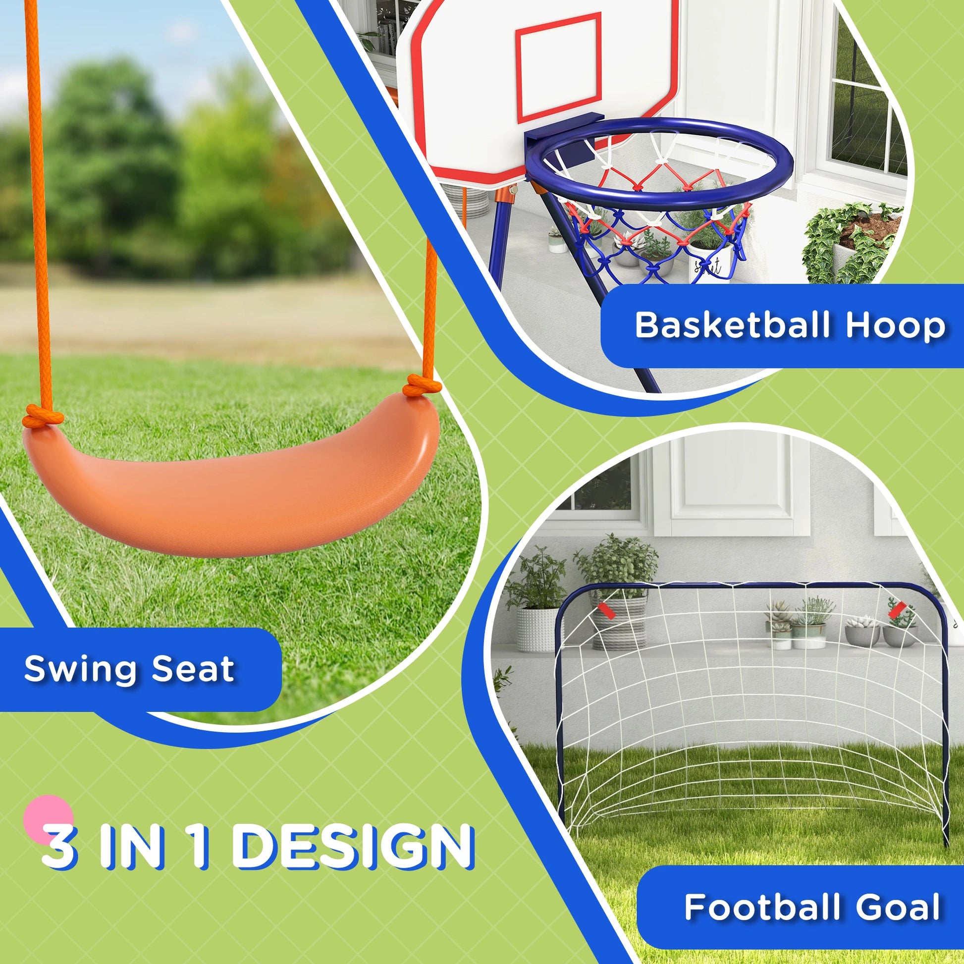 Kids Outdoor Swing, Basketball Hoop, Football Goal, 3-8 Years Gym Sets & Swings at Gallery Canada