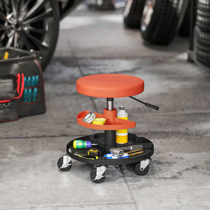 Rolling Garage Stool, 300 Lbs Capacity, Adjustable Height, Orange Automotive at Gallery Canada