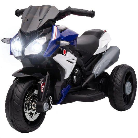 Kids Electric Motorcycle Ride-On Toy, 3 Wheels, Music, Horn, Lights, Blue Electric Motorcycles Blue at Gallery Canada