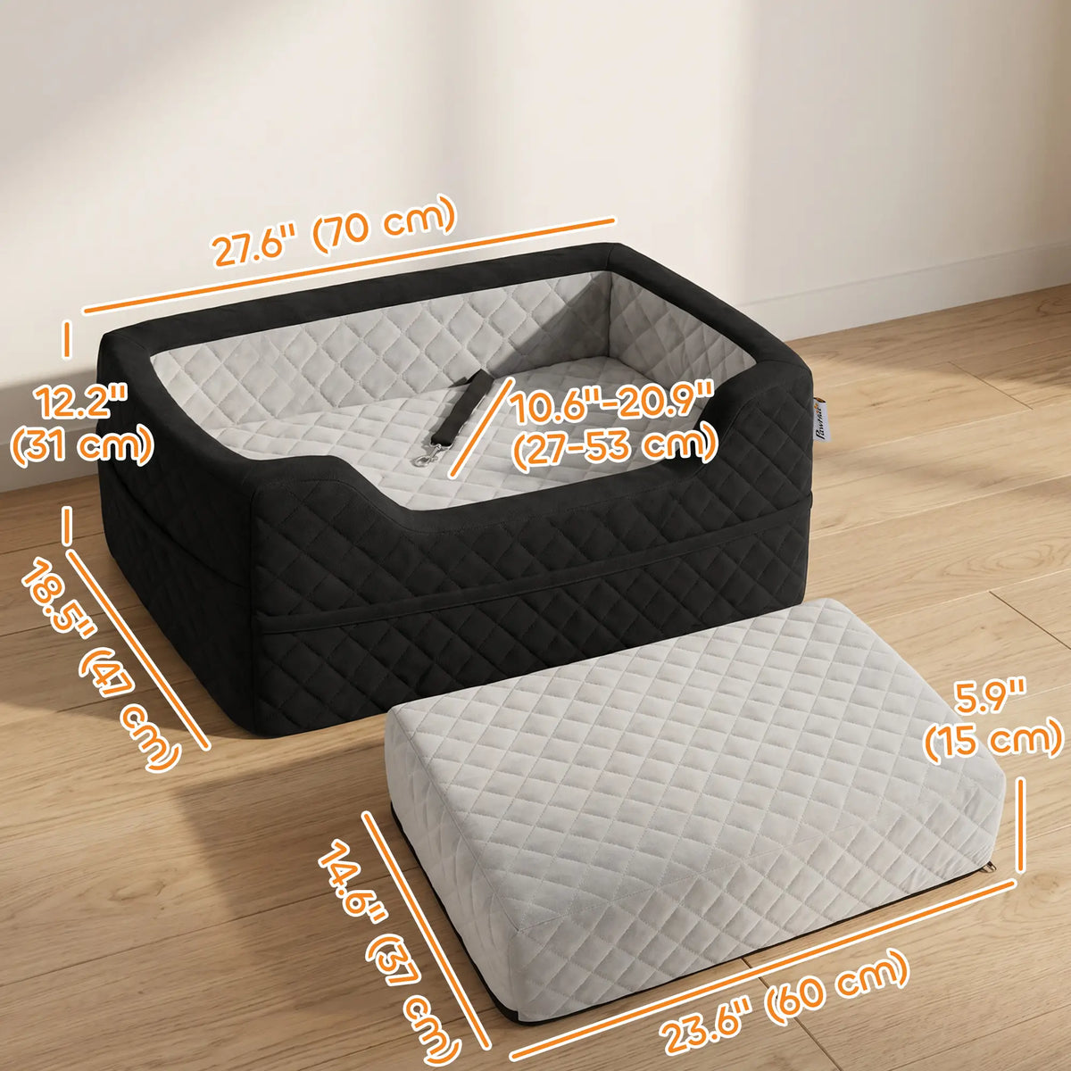 Dog Car Seat, Washable, For Small Dogs Under 10kg, Grey Dog Bike Trailers & Strollers at Gallery Canada