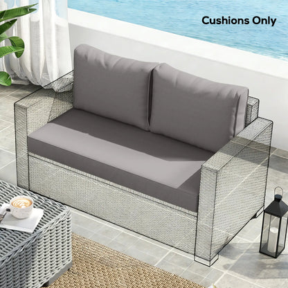 2 Seater Outdoor Cushions With Backrest, Light Grey Patio Chair Cushions at Gallery Canada
