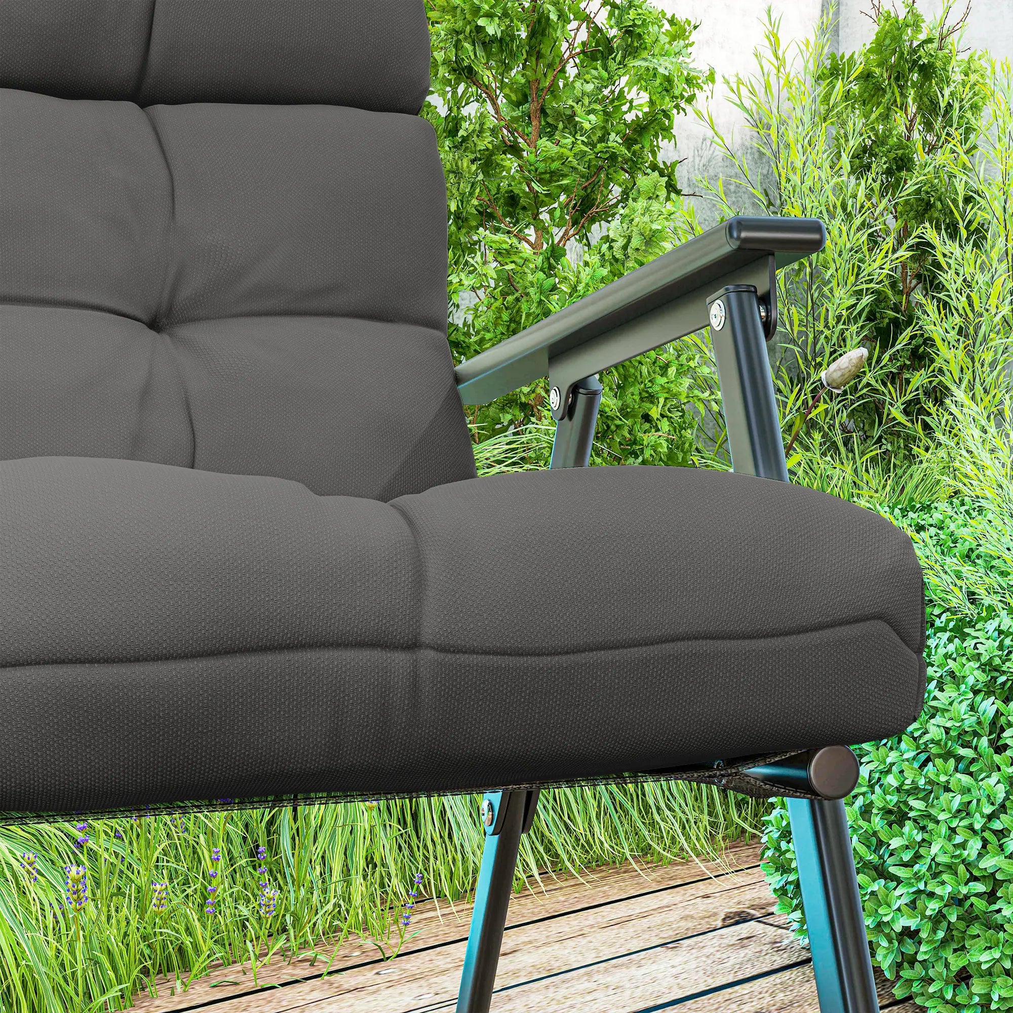 2-Piece Back Seat Cushion, Outdoor Patio Chair Set, Dark Grey Patio Chair Cushions at Gallery Canada