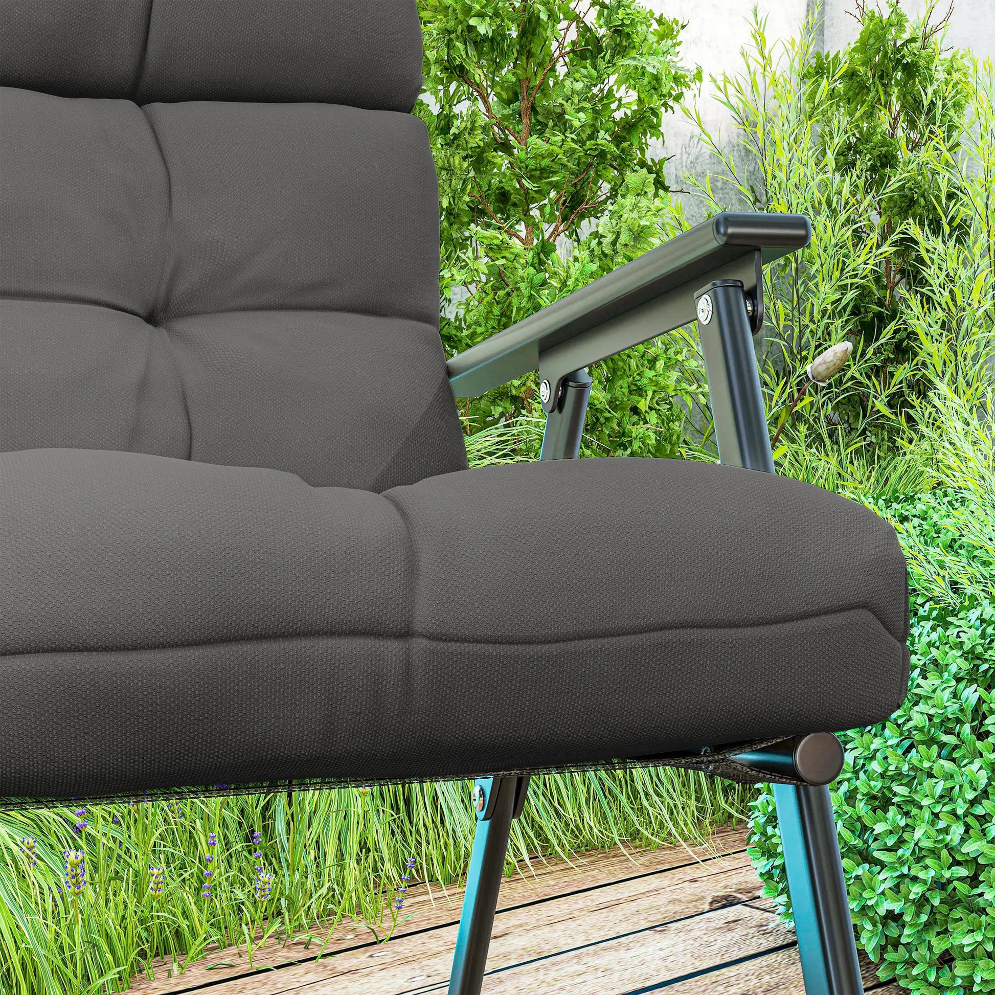 2-Piece Back Seat Cushion, Outdoor Patio Chair Set, Dark Grey Patio Chair Cushions at Gallery Canada