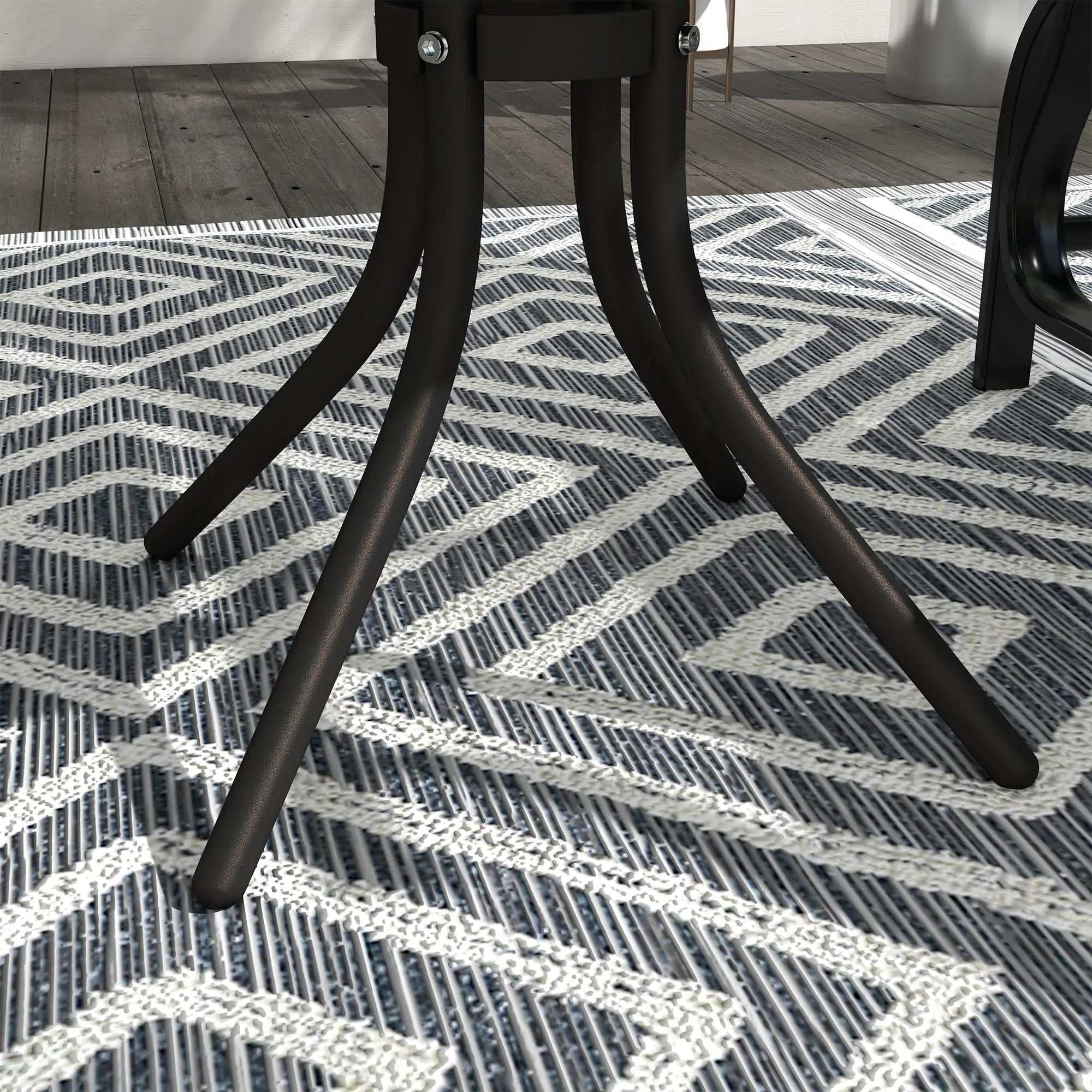 3PCs Gliding Rocking Chair, Bistro Tea Table Set, Light Blue Outdoor Gliders at Gallery Canada