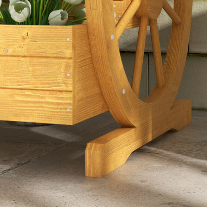 Wooden Wagon Planter Box, 3-Tier Raised Garden Bed, 24" x 24" x 22" Raised Garden Beds at Gallery Canada