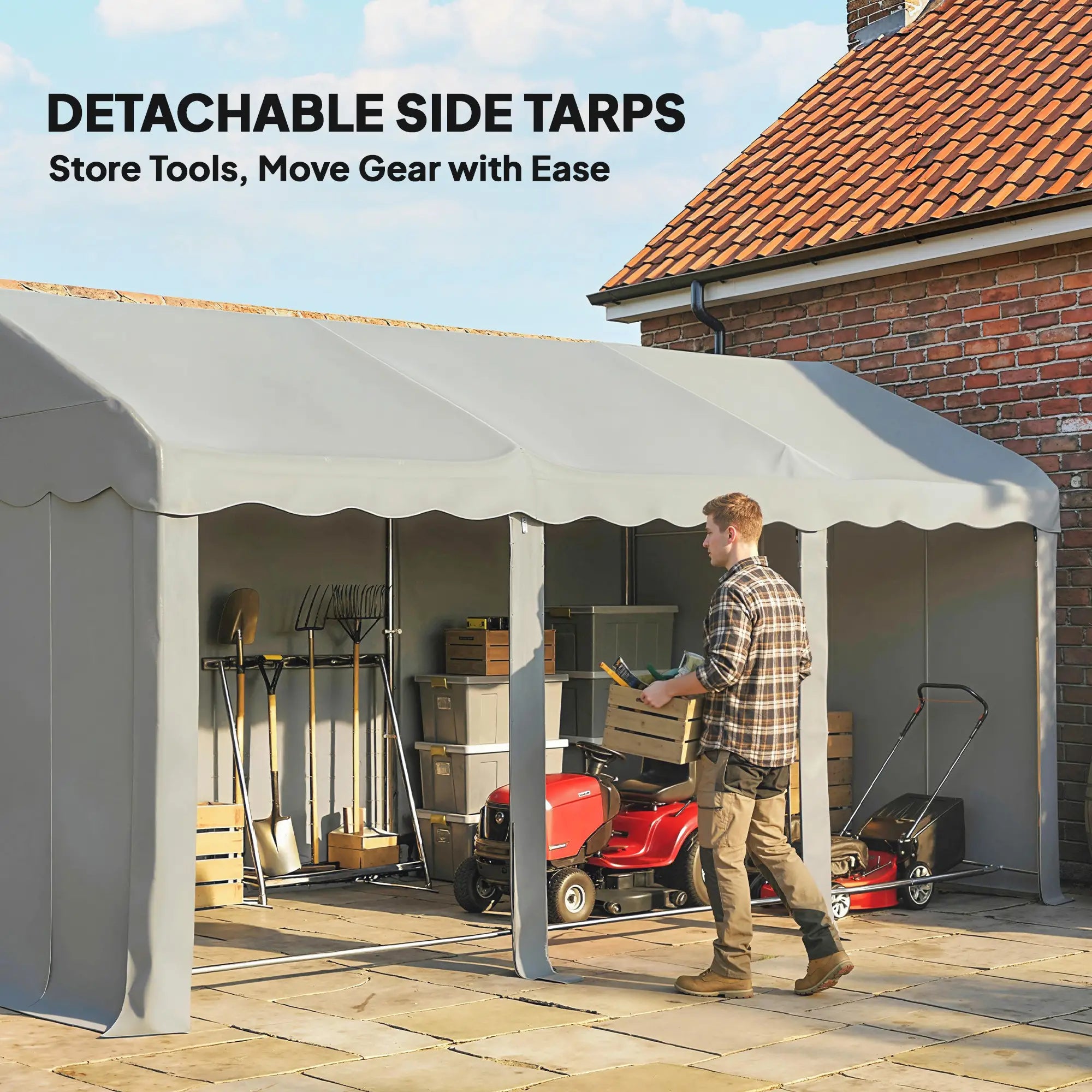 20' x 10' Portable Shed, Outdoor Storage Tent, Light Grey Portable Shed at Gallery Canada