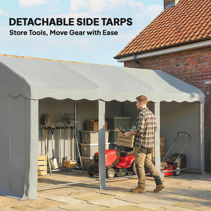 20' x 10' Portable Shed, Outdoor Storage Tent, Light Grey Portable Shed at Gallery Canada