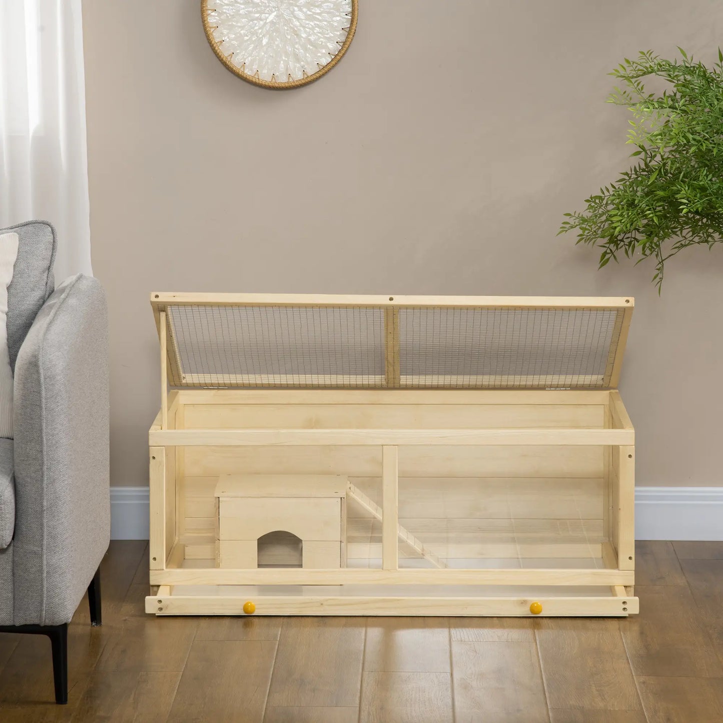 Small Animals Hutch With Sliding Tray, Play House, Natural Wood Hamster Cages at Gallery Canada