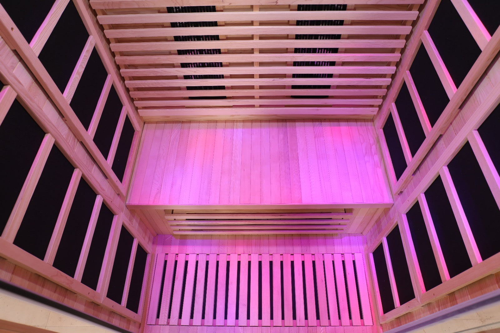 Venetian 2-Person Full Spectrum Indoor Premium Canadian Hemlock Low EMF Sauna 10 Heaters Chromotherapy Reflexology Saunas at Gallery Canada
