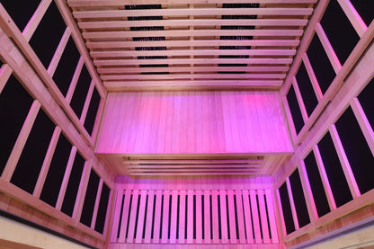 Venetian 2-Person Full Spectrum Indoor Premium Canadian Hemlock Low EMF Sauna 10 Heaters Chromotherapy Reflexology Saunas at Gallery Canada