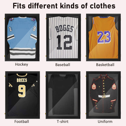 Jersey Display Frame Set, Acrylic Sports Shirt Shadow Box, 23.5" x 31.5", Black Jersey Display Cases at Gallery Canada