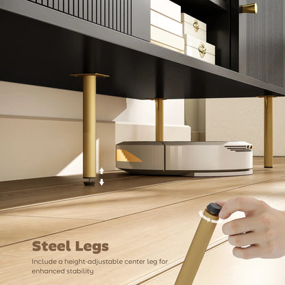 TV Stand for 65 Inch TVs, Entertainment Center with Shelves, Black TV Stands at Gallery Canada