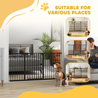 Pet Gate with Door, 30 Inch Tall, Includes Extensions Kit, Black Houses, Kennels & Pens at Gallery Canada