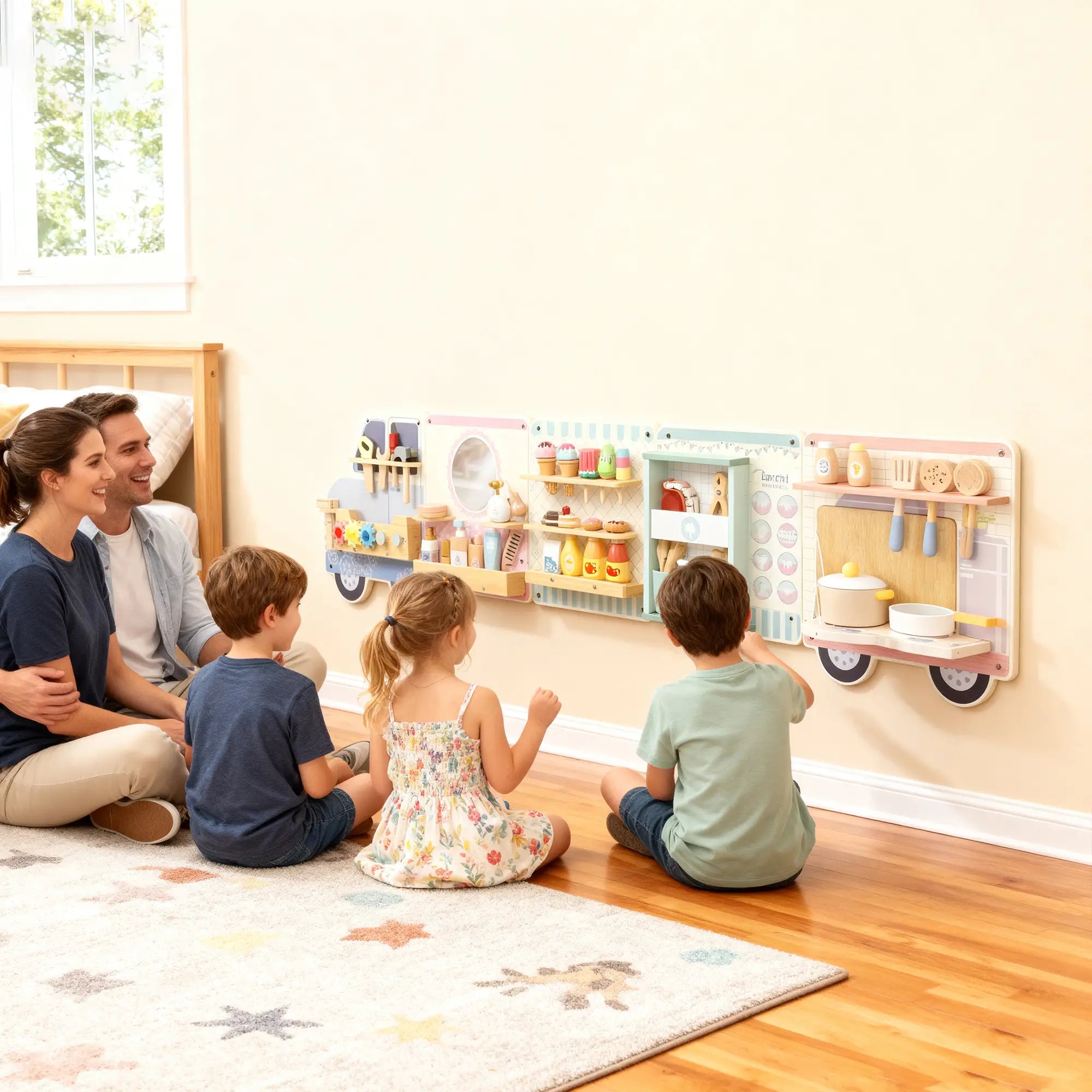 Wall Busy Board, 5 Activities Sensory Toy for Kids 3+ Years Toy Playsets at Gallery Canada