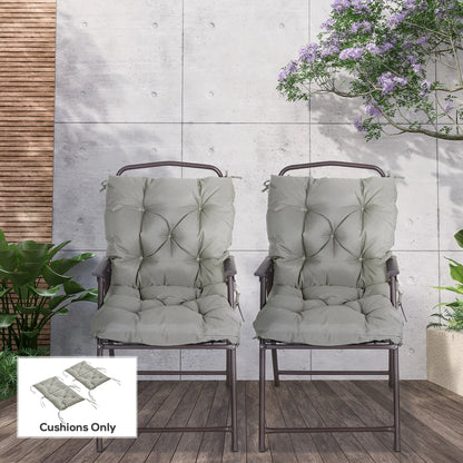 Set of 2 Garden Chair Cushions, Seat Pad with Backrest, Outdoor & Indoor Use Patio Chair Cushions at Gallery Canada