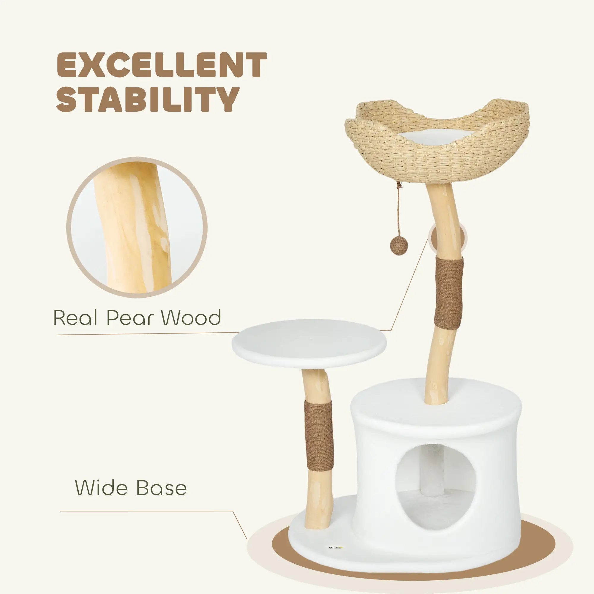 40 Inch Real Wood Cat Tree, Large Adult Cats, Scratching Posts, Condo, Perch Cat Trees at Gallery Canada