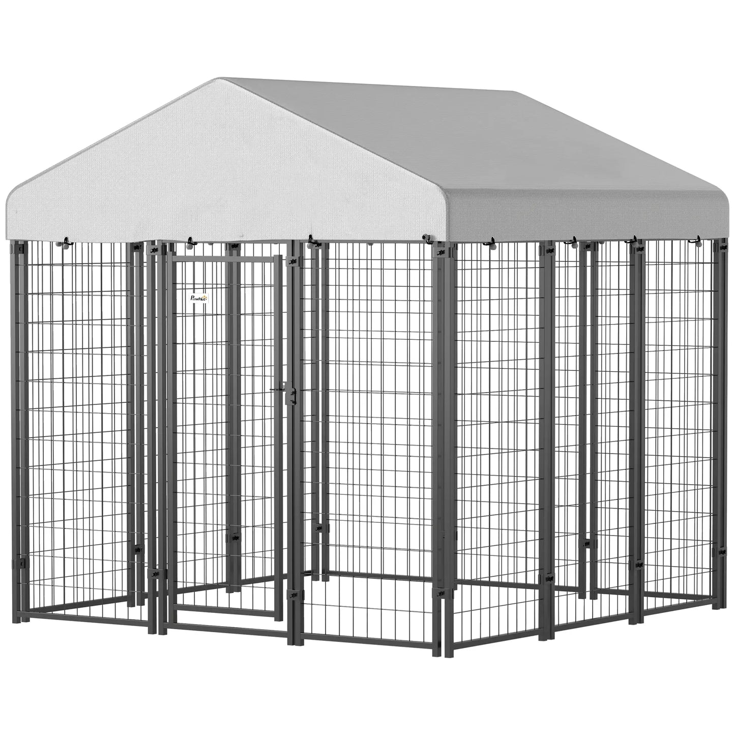 Outdoor Dog Kennel, Waterproof UV-Resistant Cover, 6 x 6 x 6 ft Houses, Kennels & Pens Silver, Black at Gallery Canada