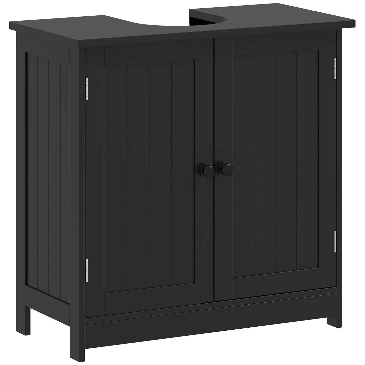 Under Sink Bathroom Cabinet, 2 Doors with Shelf, Black Bathroom Cabinets Black at Gallery Canada