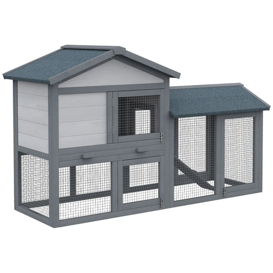 Wood Rabbit Hutch, Bunny Cage, Small Animal House, Dark Grey Rabbit Hutch Grey at Gallery Canada