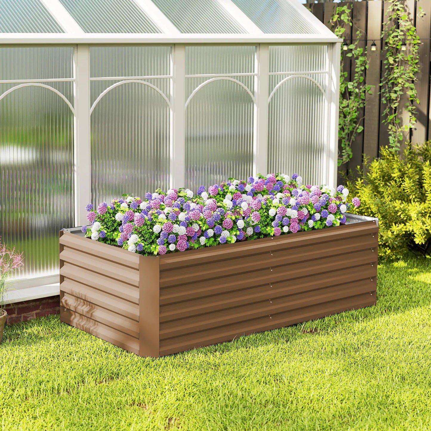 6' x 3' x 2' Raised Garden Bed, Galvanized Planter Box, Brown Galvanized Planter Boxes at Gallery Canada