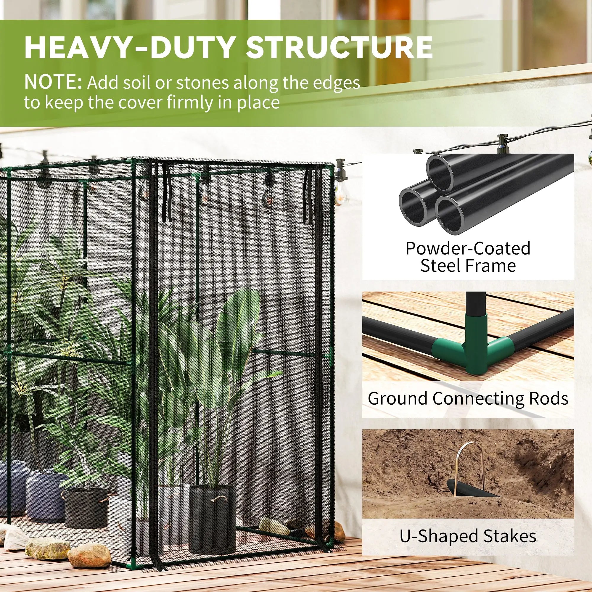 Plant Protection Cage With Zippered Door, Black Crop Cage at Gallery Canada