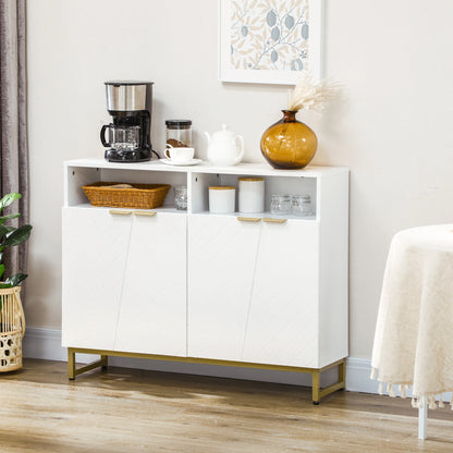 Accent Sideboard, Kitchen Storage Cabinet, 4 Doors, Adjustable Shelves, White Bar Cabinets at Gallery Canada
