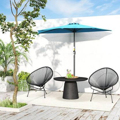 9ft Half Round Umbrella, 5 Ribs, Patio Garden Sun Shade, Light Blue Half Round Umbrellas at Gallery Canada