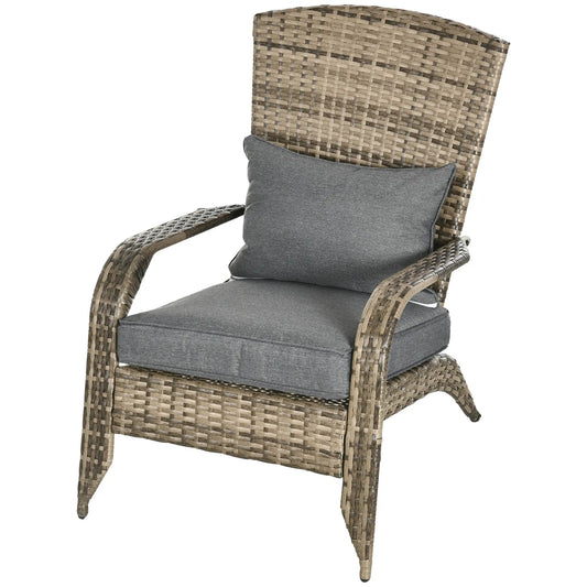 PE Rattan Adirondack Chair With Cushions, Mixed Grey Patio Chairs Mixed Yellow, Mixed Grey at Gallery Canada