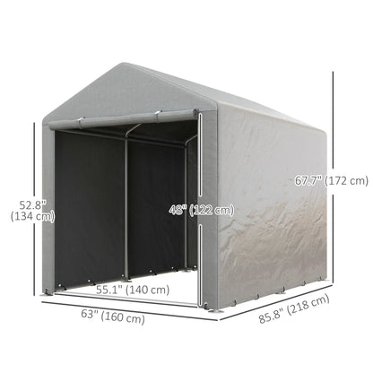 Portable Bicycle Shed, Galvanized Steel Frame, Large Door, Waterproof, Light Grey Sheds at Gallery Canada