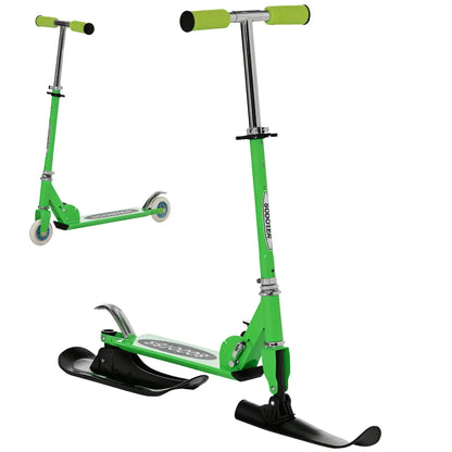 Adjustable Height Snow Scooter Sled for Kids, Over 7 Years, Green Snow Scooters Green at Gallery Canada