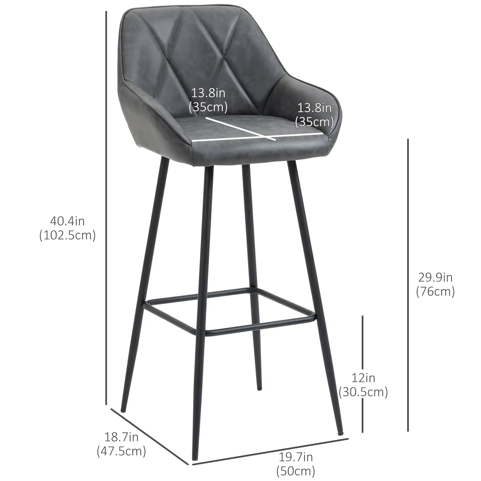 Retro Bar Stools Set of 2, 30