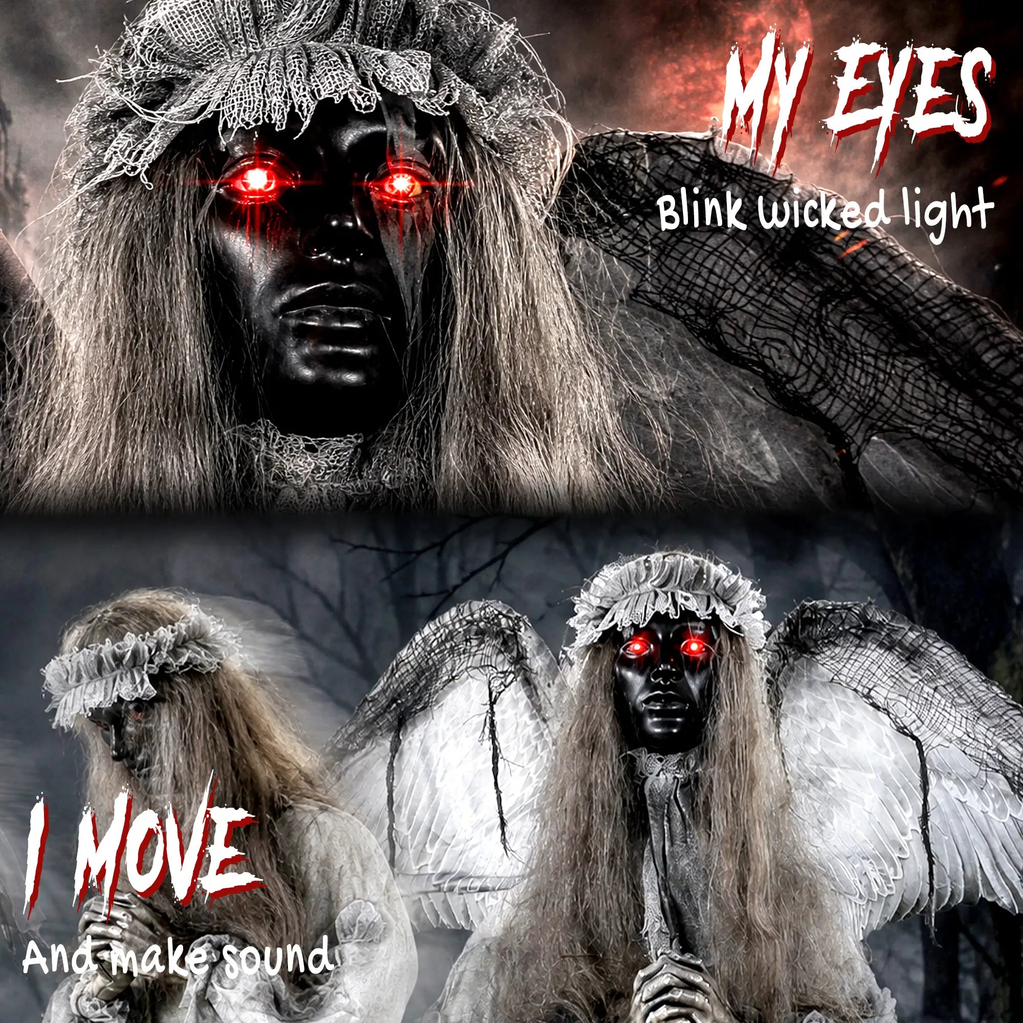 Animated Crying Angel Halloween Decoration, Sound & Touch Halloween Decorations at Gallery Canada