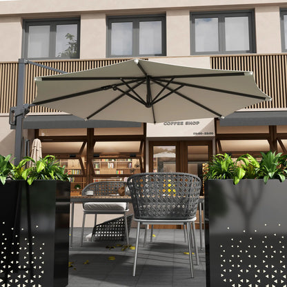 10' Offset Patio Umbrella, Aluminum Pole, 360° Rotation, Tilt, White Offset Cantilever Umbrellas at Gallery Canada