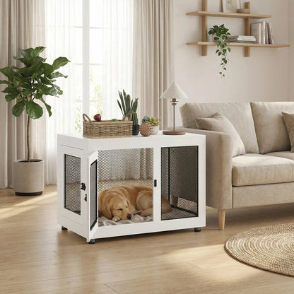 Pet Crate End Table, Water-resistant Cushion, Large Medium Dogs, White Houses, Kennels & Pens at Gallery Canada