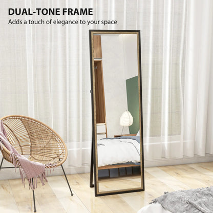 Full Length Mirror, 64" x 21", Dual-Tone Frame, Black Full Length Mirrors at Gallery Canada