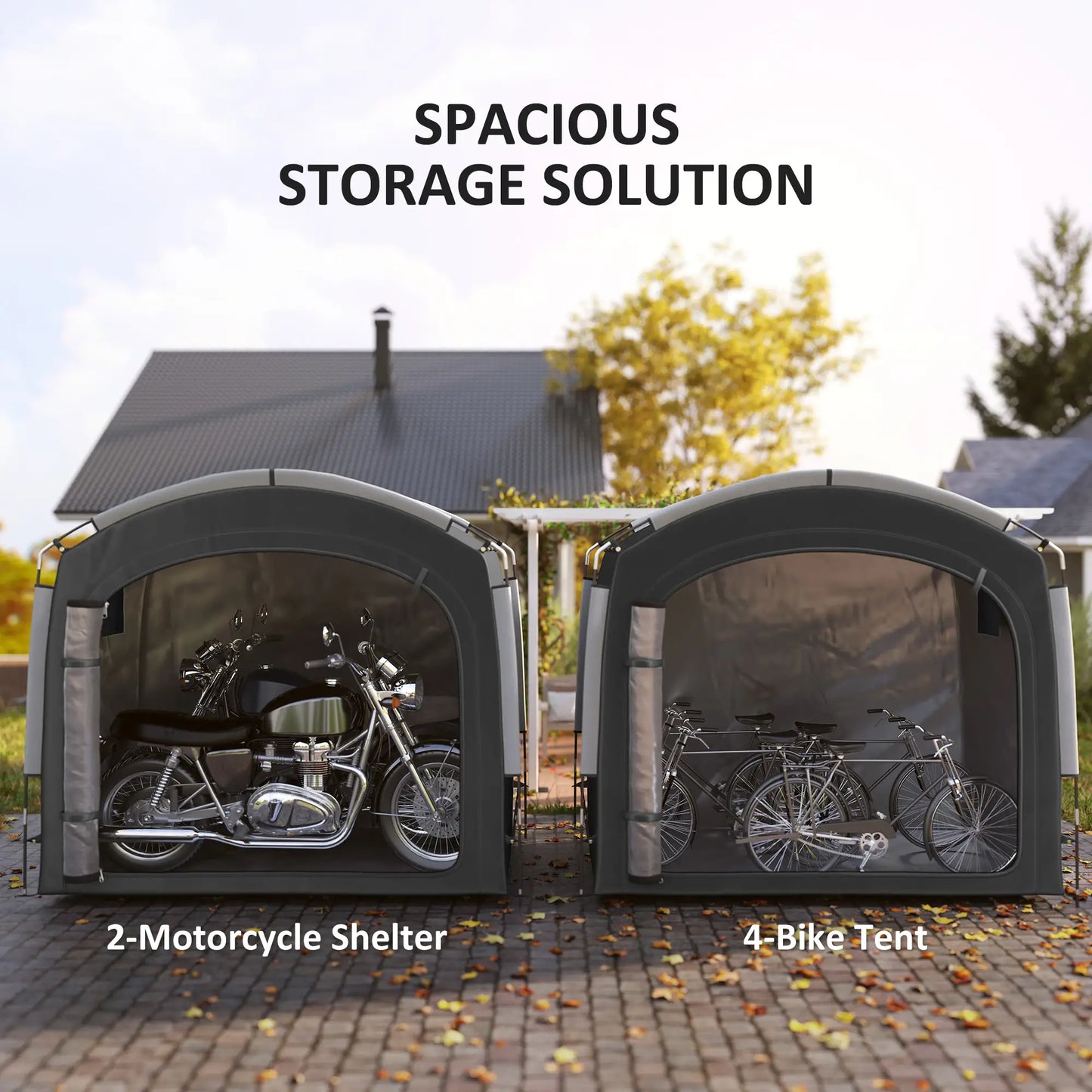 Bike Storage Shed Tent, Portable Waterproof, 210D Oxford Fabric, Black Car Shelters at Gallery Canada