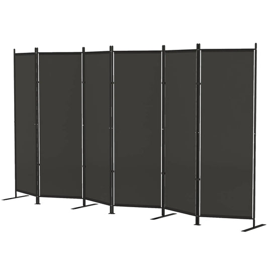 6 Ft Room Divider, Folding Privacy Screen, Charcoal Grey Room Dividers Charcaol Grey at Gallery Canada