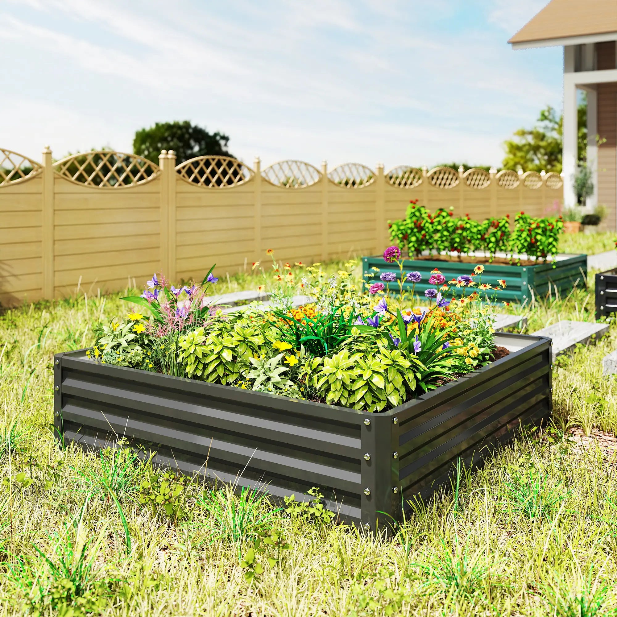 Galvanized Steel Raised Garden Bed, Black Galvanized Planter Boxes at Gallery Canada