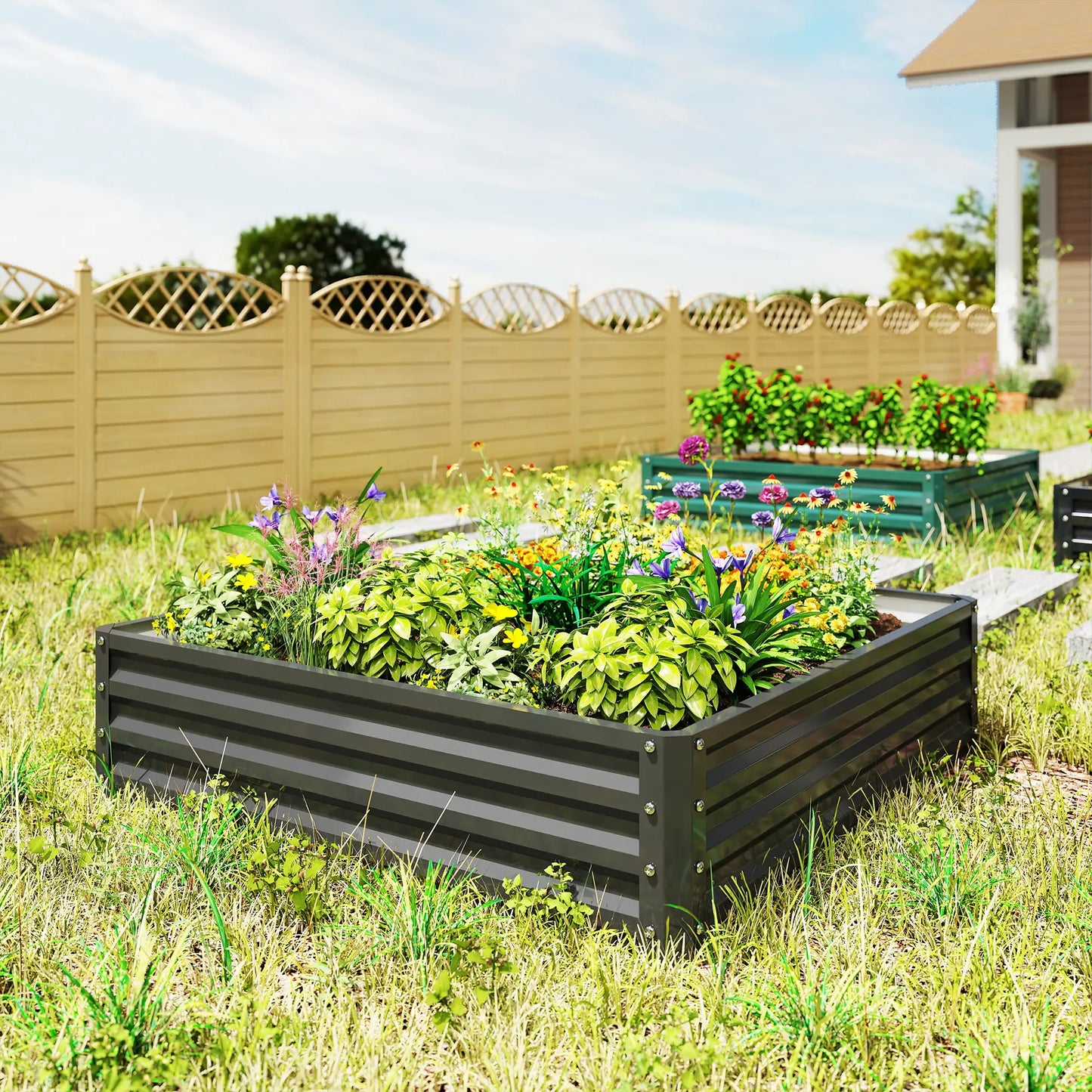 Galvanized Steel Raised Garden Bed, Black Galvanized Planter Boxes at Gallery Canada