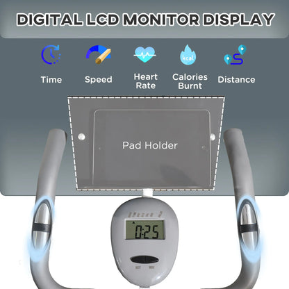 Folding Exercise Bike, 8-Level Magnetic Resistance, LCD Monitor, Grey Exercise & Stationary Bikes at Gallery Canada