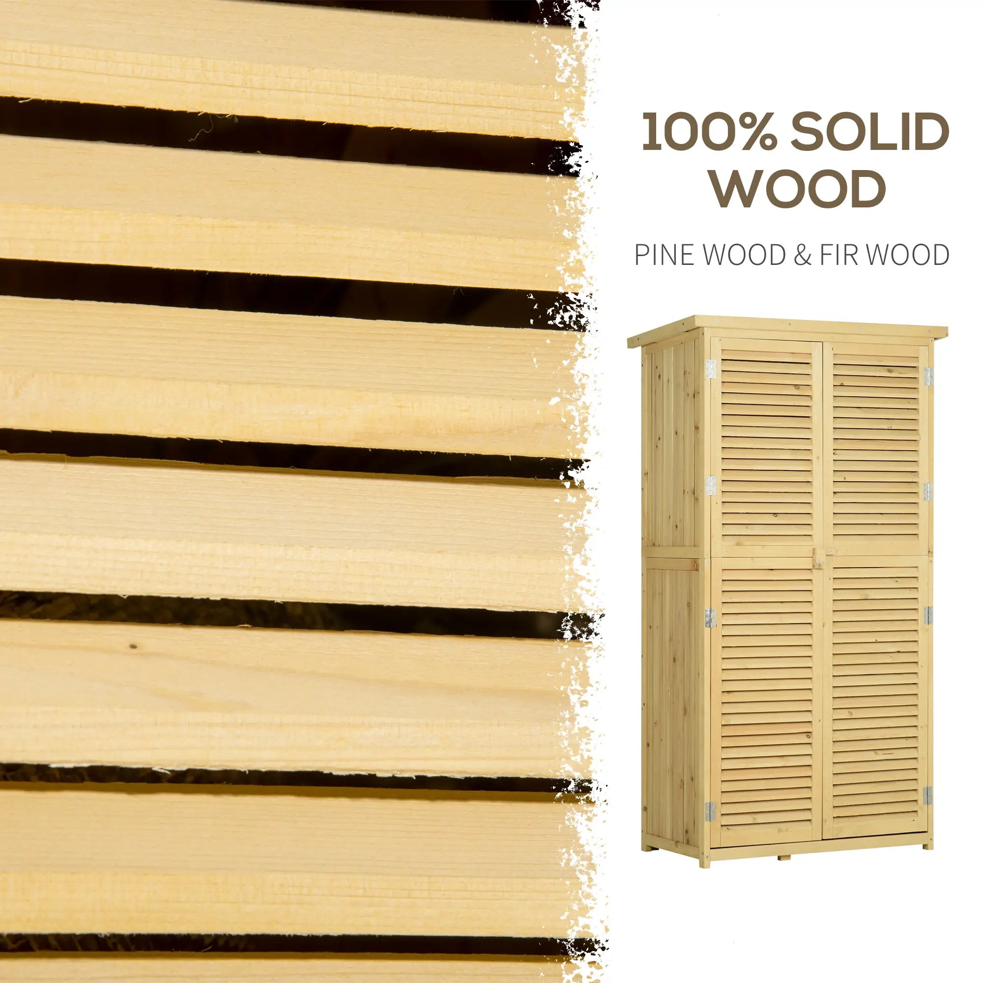 3' x 5' Wooden Garden Storage Shed, Asphalt Roof, 2 Large Doors, Natural Sheds at Gallery Canada