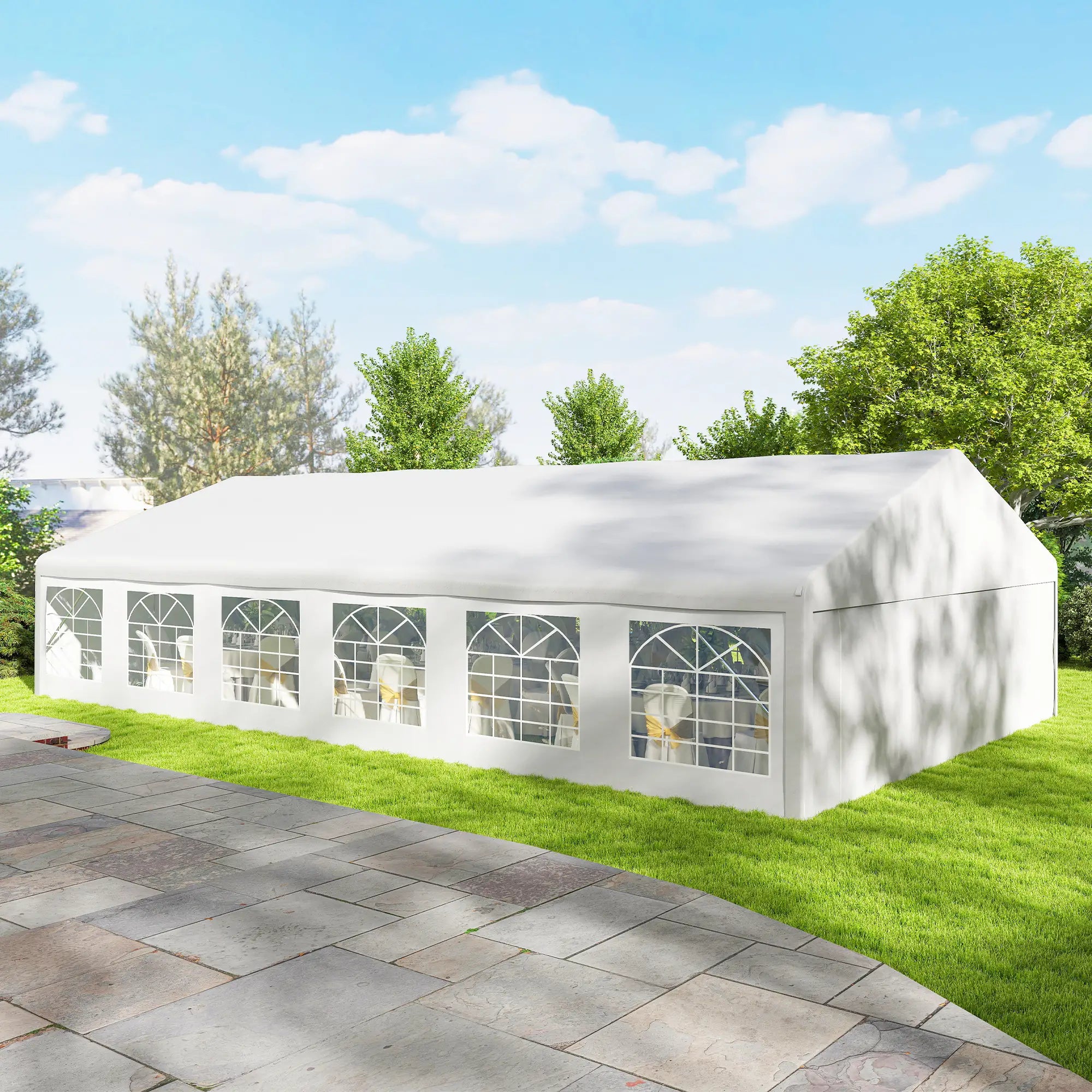 23' x 39' Party Tent, Heavy Duty Outdoor Canopy Shelter, White Canopy Tents at Gallery Canada