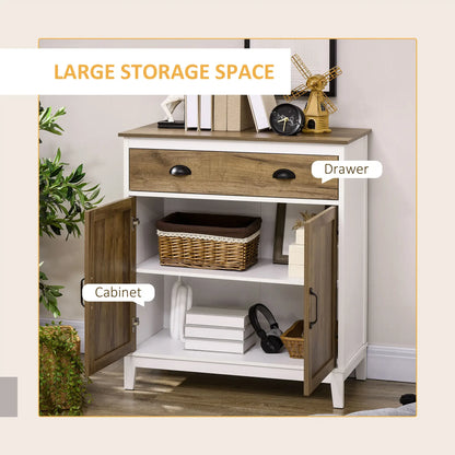 Farmhouse Sideboard, Storage Cabinet with Drawer, 2 Doors, Distressed Wood Grain Bar Cabinets at Gallery Canada