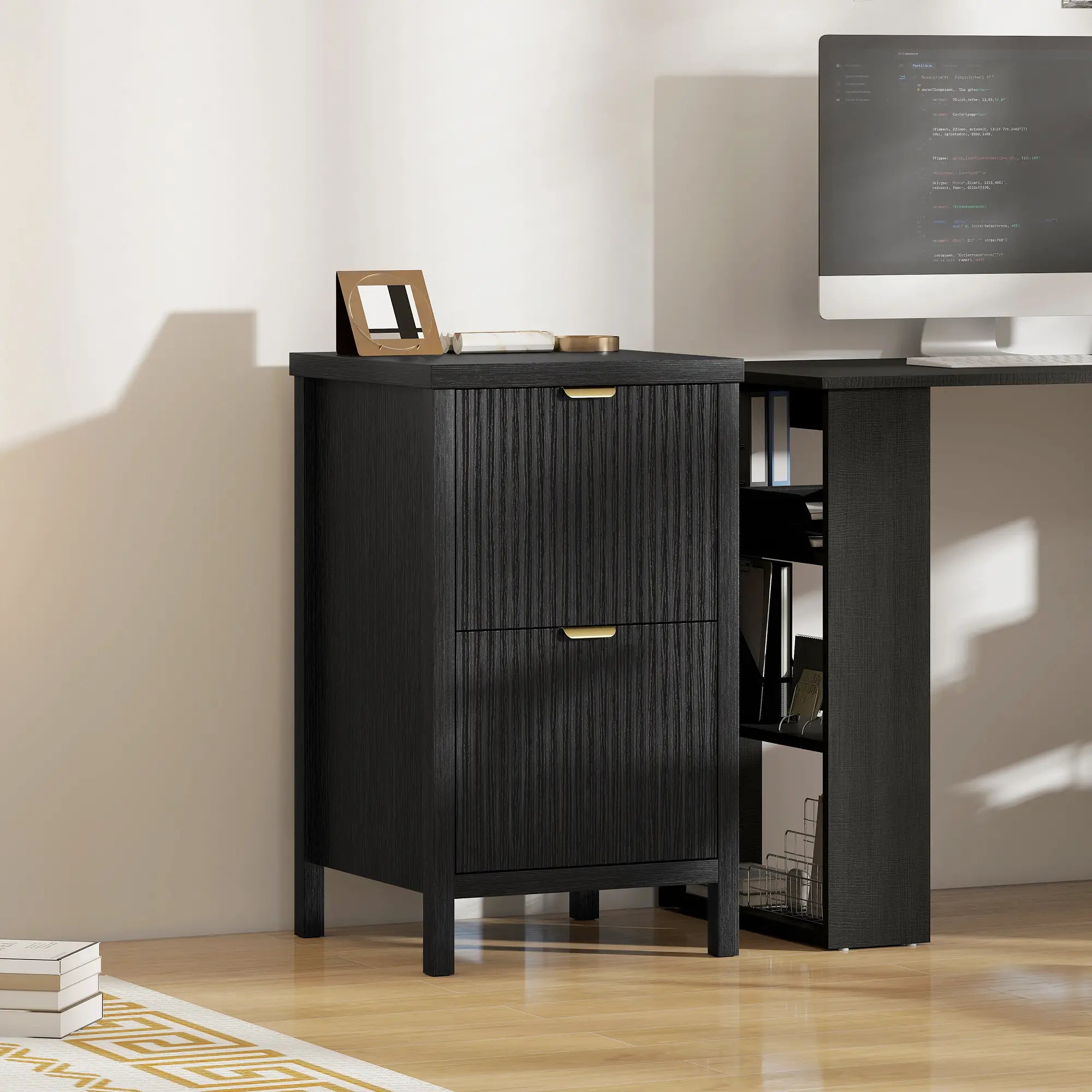 2-Drawer File Cabinet, Vertical With Silent Slides, Black Office Cabinets & Cupboards at Gallery Canada
