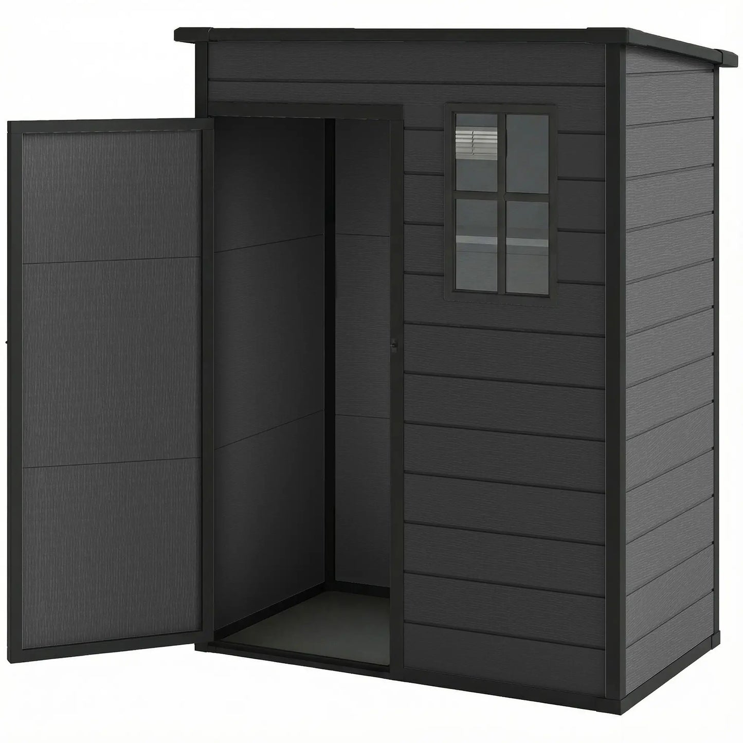 5 x 3FT Garden Shed With Floor, Lockable Door, Window, Vent, Dark Grey Sheds Dark Grey at Gallery Canada