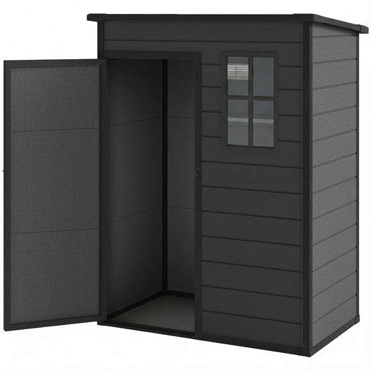 5 x 3FT Garden Shed With Floor, Lockable Door, Window, Vent, Dark Grey Sheds Dark Grey at Gallery Canada
