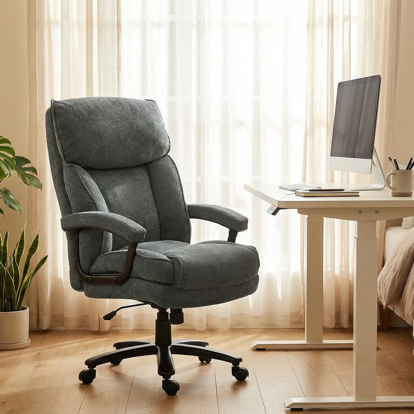 Big Tall Executive Office Chair, 450 Lbs Heavy Duty, Grey Executive & Manager Chairs at Gallery Canada