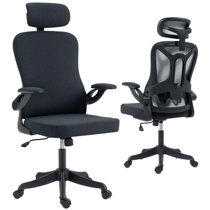Ergonomic Office Chair, Adjustable Lumbar Support, Headrest, Flip-up Armrests, Black Task Chairs at Gallery Canada